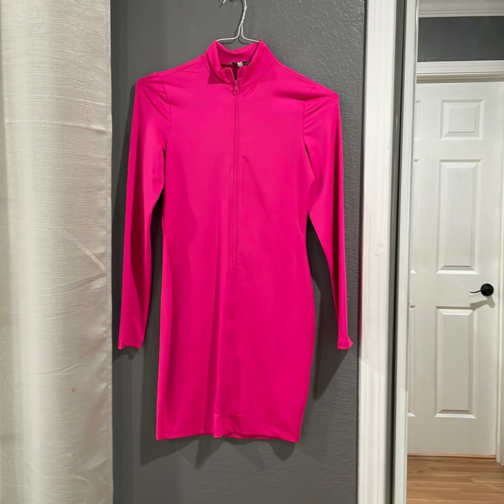 Mini Hot Pink Stretchy Dress from Fashion Nova